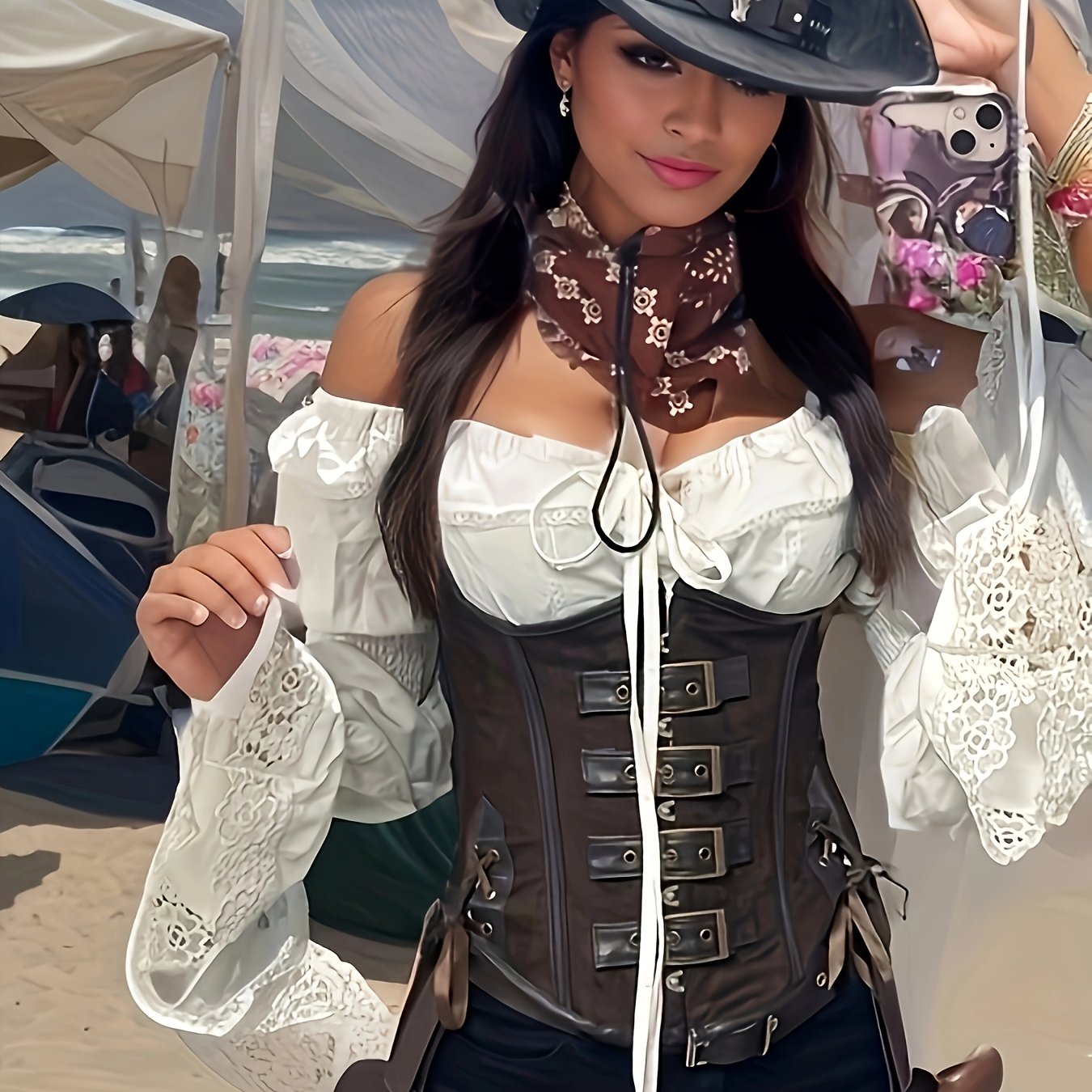 كورسيه نسائي بنمط قوطي