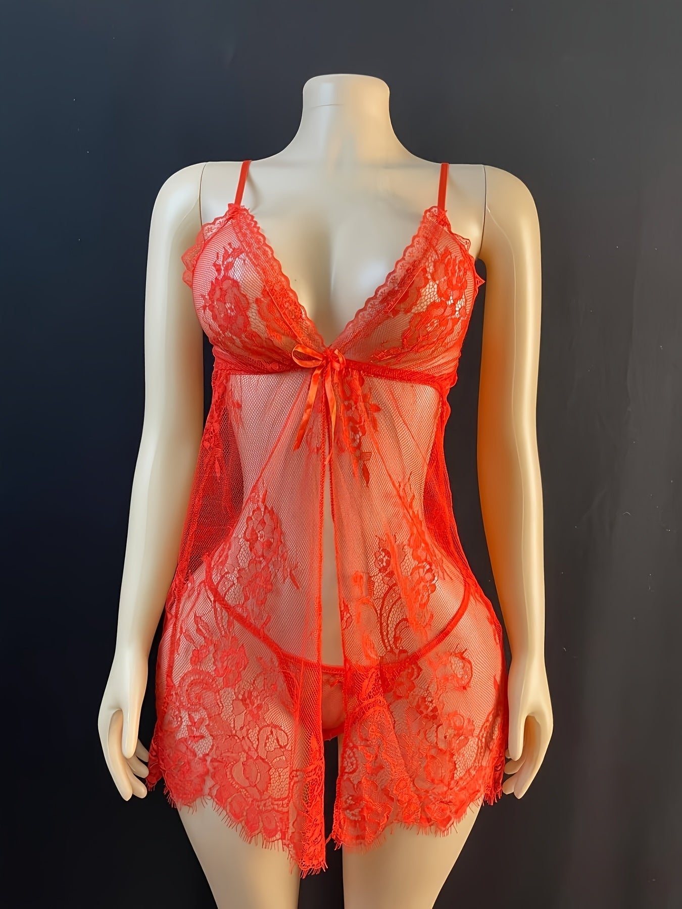 فستان نوم أحمر جميل