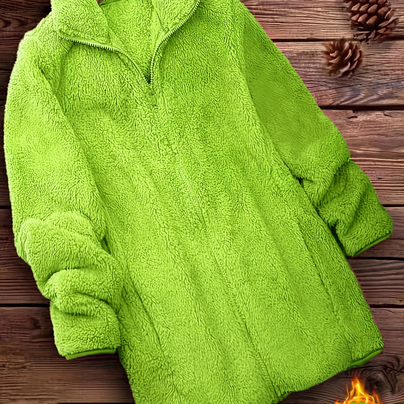 معطف تيدي طويل مزود بسحاب