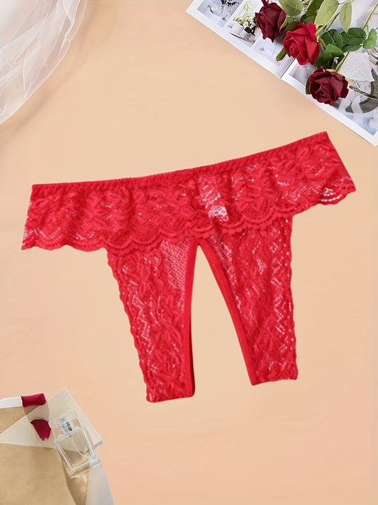 شورت نسائي مثير من دانتيل أحمر