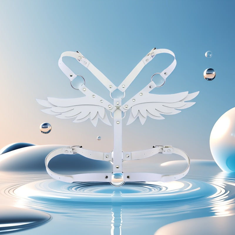 حزام بأجنحة ملاك أسود/أبيض/وردي/أحمر