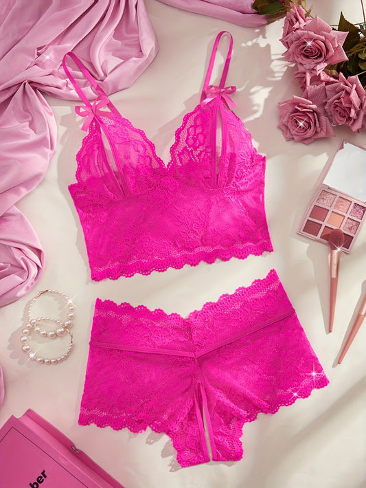 طقم لانجري دنيم مزخرف