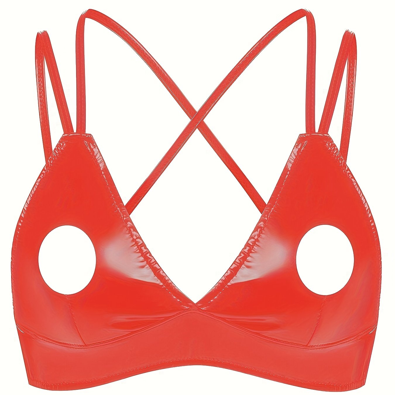 توب كاميسول جلد PU أسود للنساء