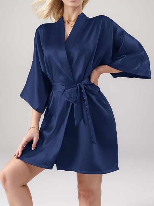 روب أنيق نسائي أزرق بحري