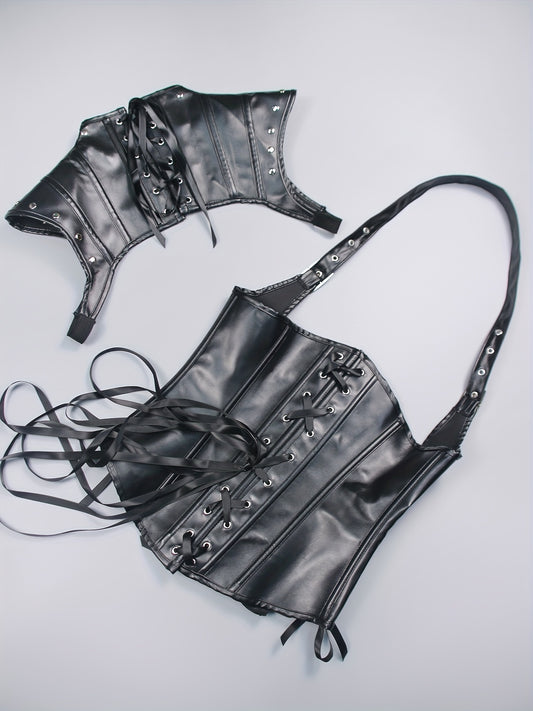 عباءة قوطية داكنة مع كورسيه