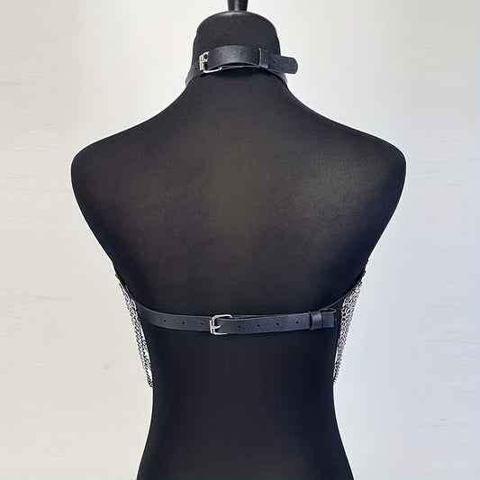 كورسيت جلد صناعي نسائي