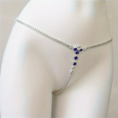 سلسلة جسم أنيقة بحبات كريستالية