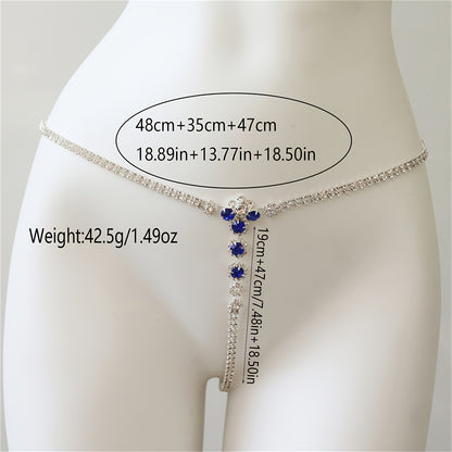 سلسلة جسم أنيقة بحبات كريستالية