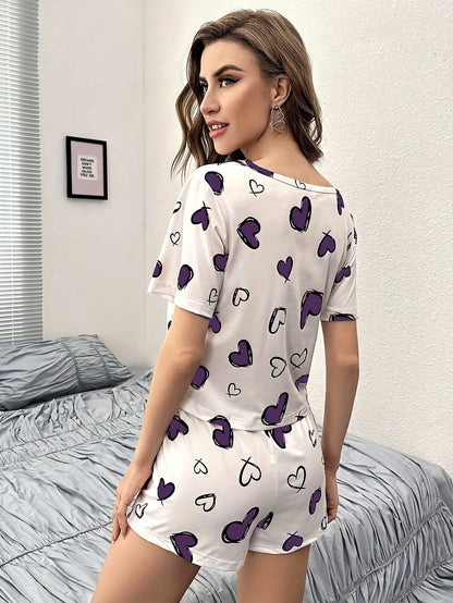 طقم بيجاما بكم قصير