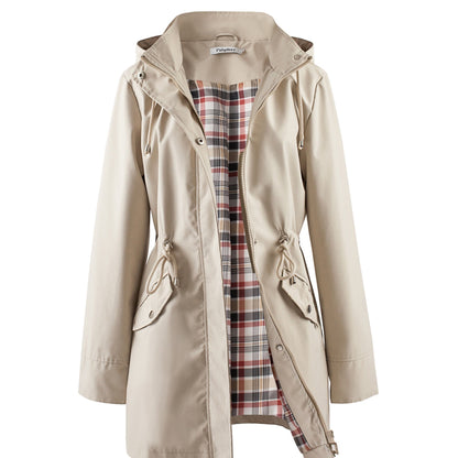 معطف مقنع برباط لأسفل