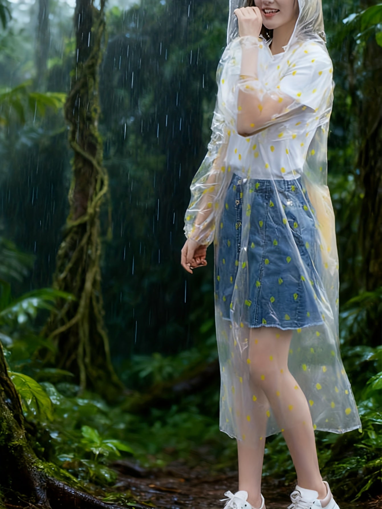 معطف مطري نسائي شفاف