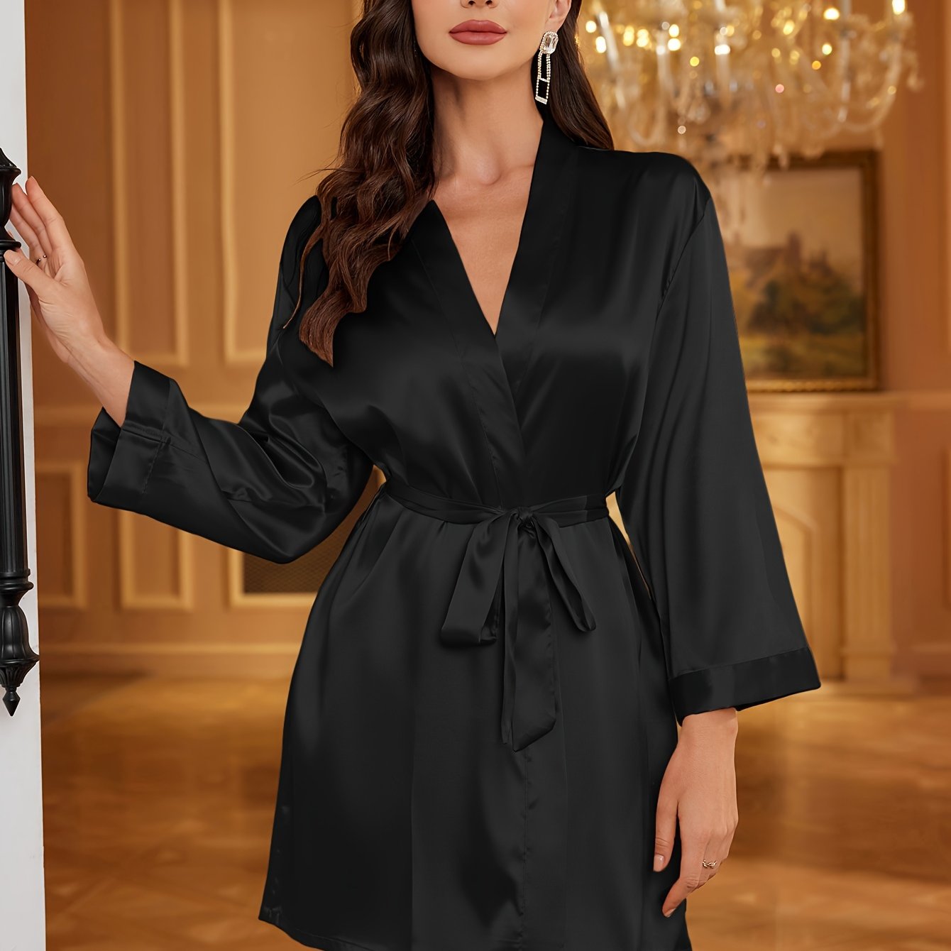 روب ساتان فاخر للنساء