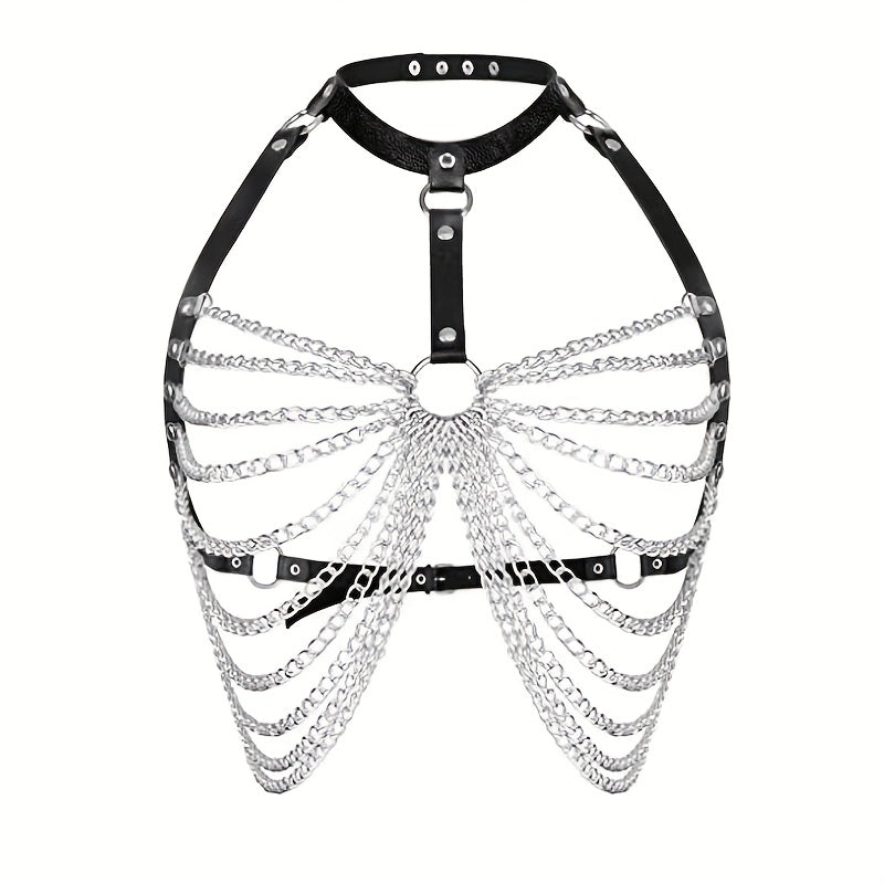 كورسيت جلد صناعي نسائي