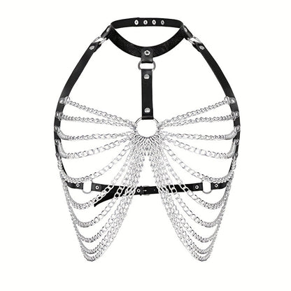 كورسيت جلد صناعي نسائي