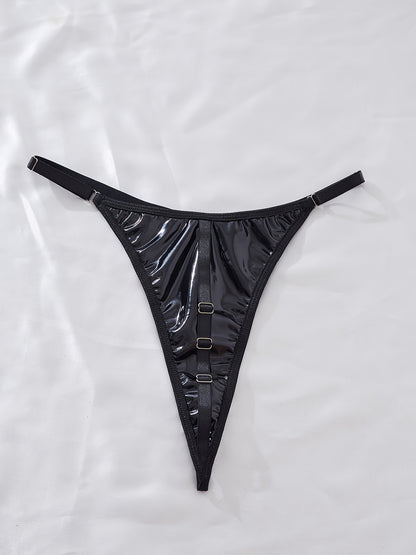 طقم لانجري جلد PU أنيق