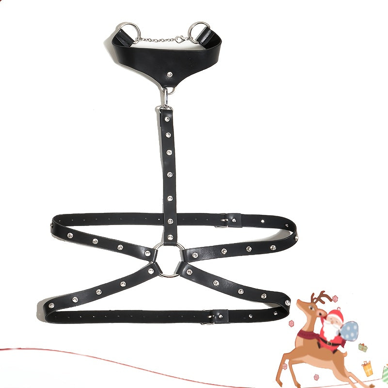 طقم طوق ومعاصم جلدية للبالغين