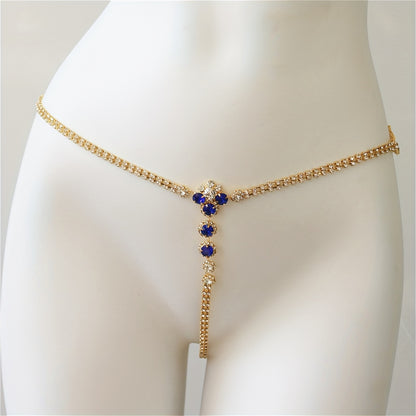سلسلة جسم أنيقة بحبات كريستالية