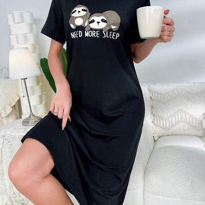 فستان نوم نسائي طويل الأكمام