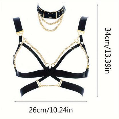 لانجري نسائي مثير مع سلسلة متعددة الألوان