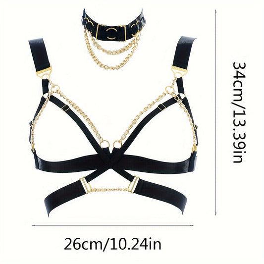 لانجري نسائي مثير مع سلسلة متعددة الألوان