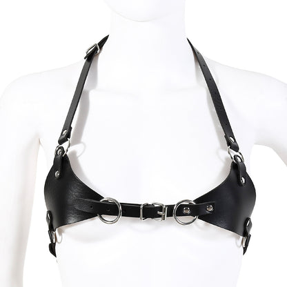 كورسيه لنجري - جلد صناعي أسود