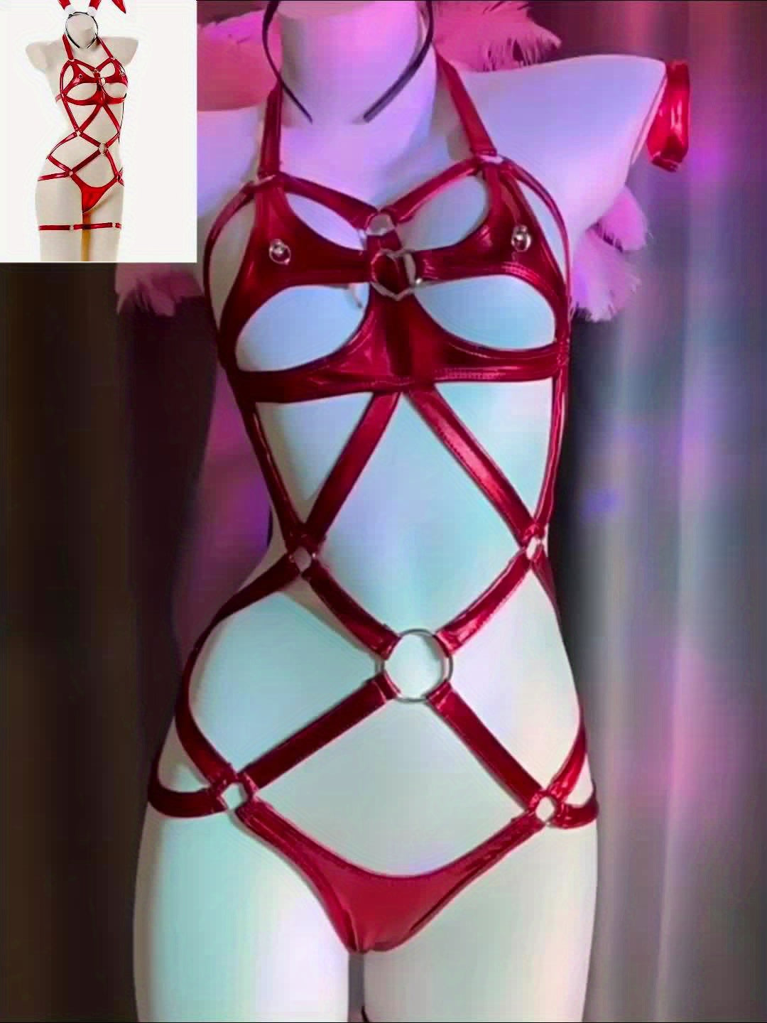 مجموعة ملابس داخلية جلدية من PU