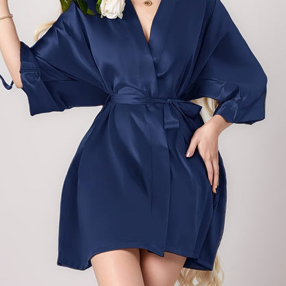 روب أنيق نسائي أزرق بحري