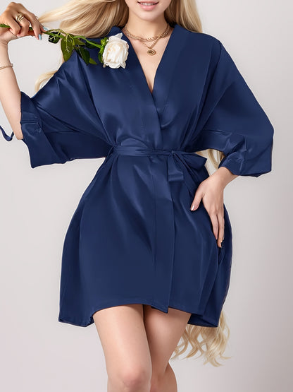 روب أنيق نسائي أزرق بحري