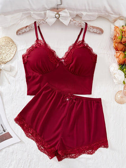 طقم بيجامة نسائية بلون خمري