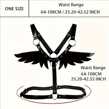 حزام بأجنحة ملاك أسود/أبيض/وردي/أحمر