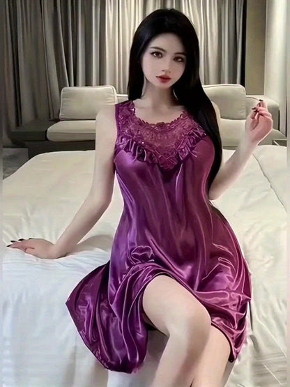 فستان نوم نسائي قابلة للاستخدام - وردي