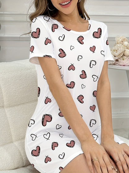 فستان نوم قصير بأكمام للنساء