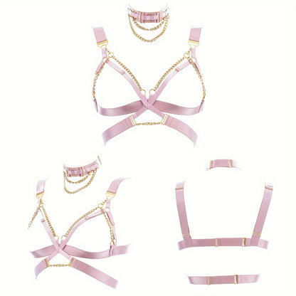 لانجري نسائي مثير مع سلسلة متعددة الألوان