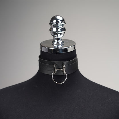 حزام عنق جلد صناعي للنساء