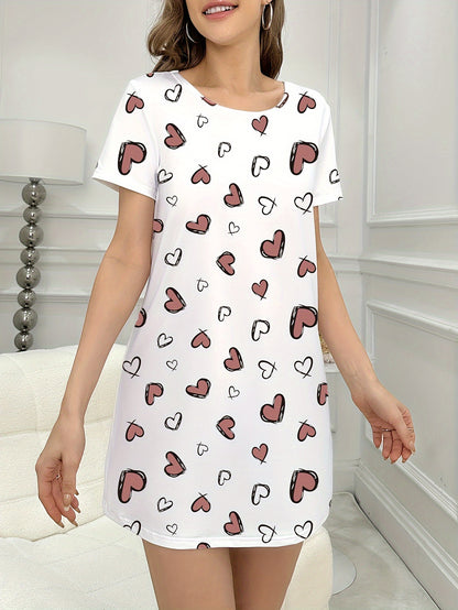 فستان نوم قصير بأكمام للنساء