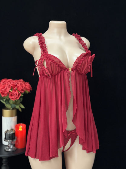 لانجري مثير بمشبك أمامي