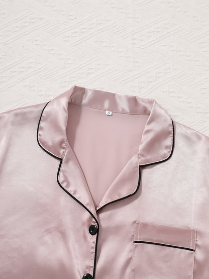 طقم بيجاما من الساتان