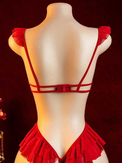 بدلة نسائية شفافه بأربطة