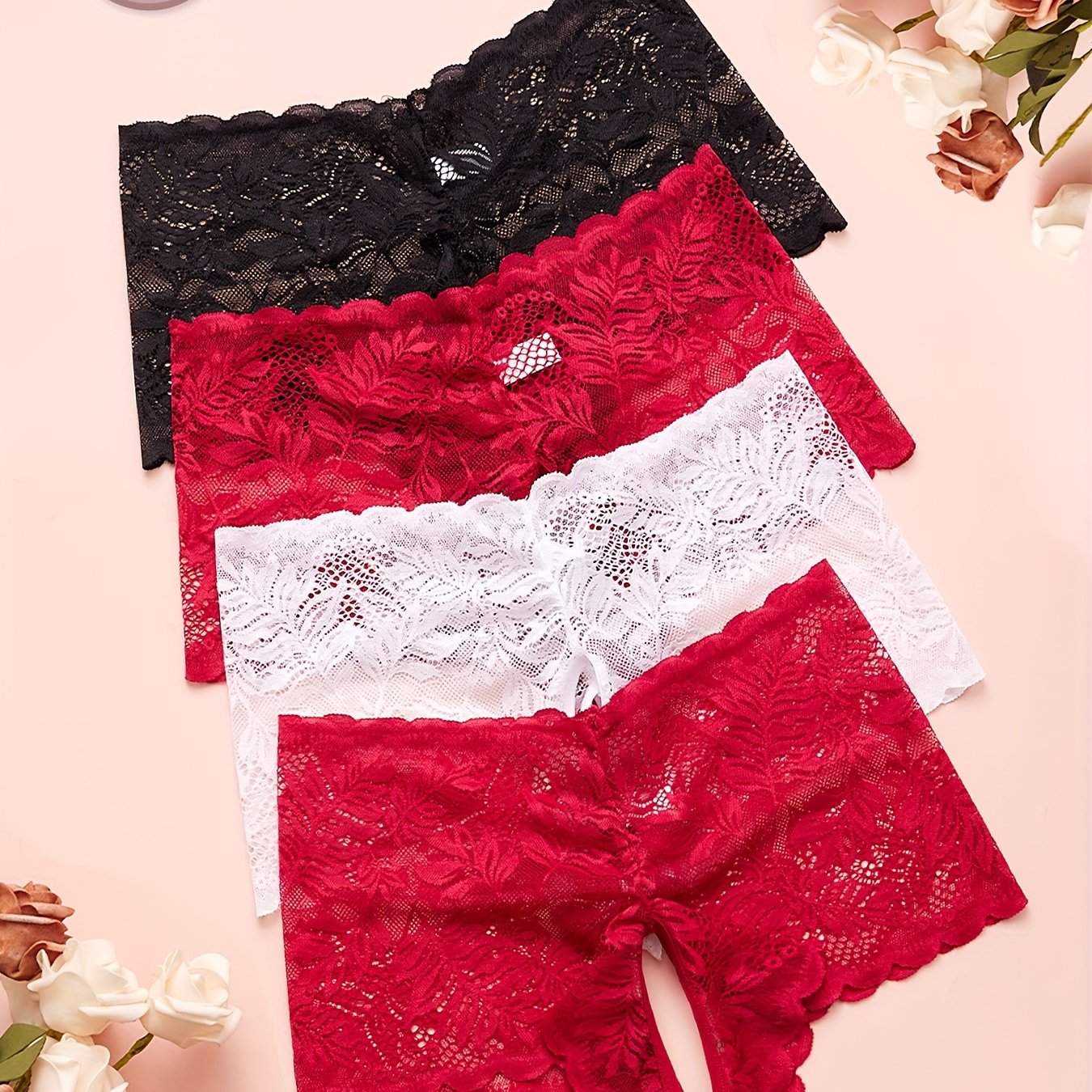 طقم ثونغ دانتيل نسائي