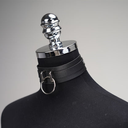 حزام عنق جلد صناعي للنساء