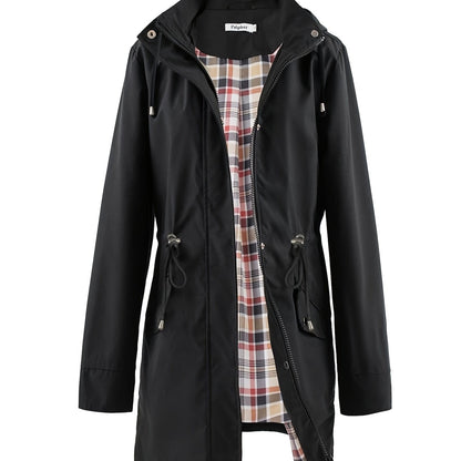 معطف مقنع برباط لأسفل