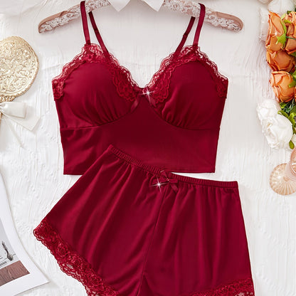 طقم بيجامة نسائية بلون خمري