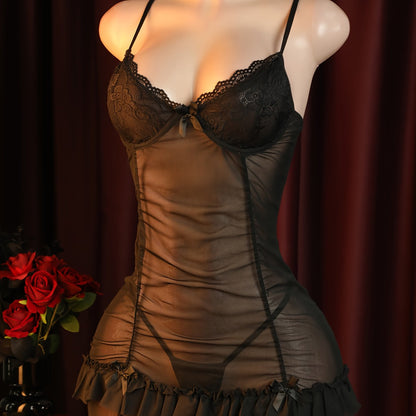 طقم لانجري نسائي أنيق وردي