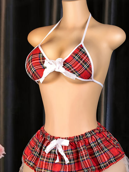 تنورة ملونة حمراء