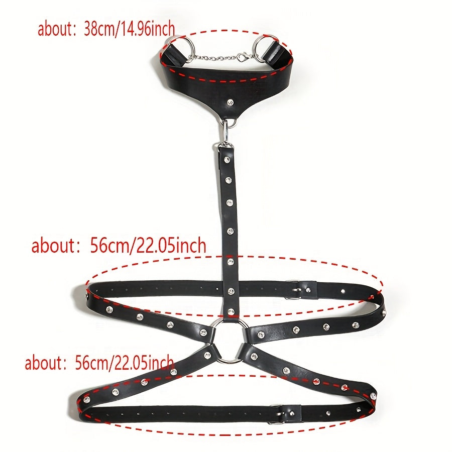 طقم طوق ومعاصم جلدية للبالغين