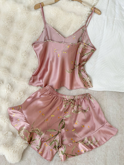 طقم بيجامة نسائي مكون من قطعتين