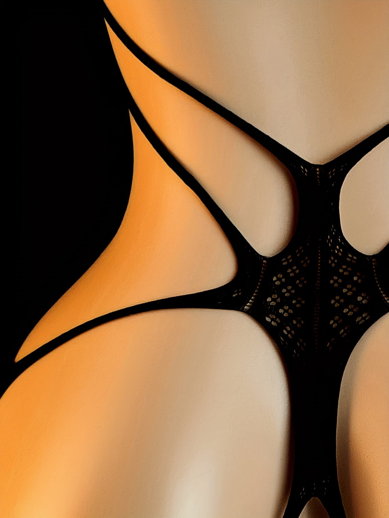 بودي مزدوج بفتحة شبكة مثيرة