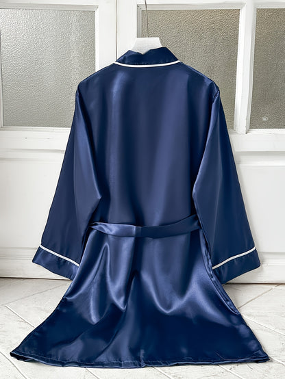 روب ساتان نسائي أنيق وردي