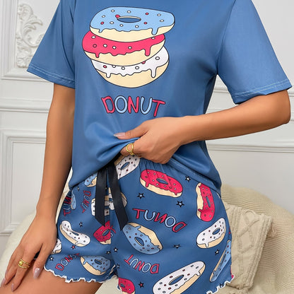 طقم بيجامة نسائي مطبوع