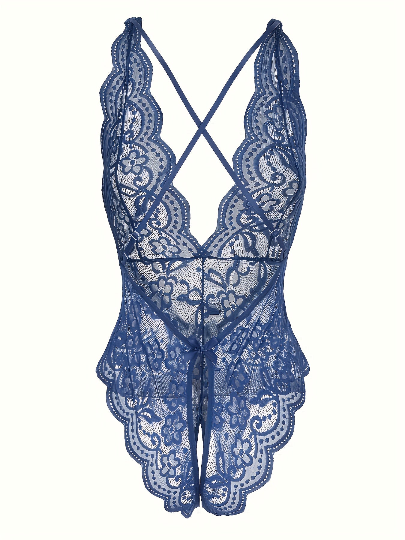 بادي نسائي دانتيل أزرق داكن